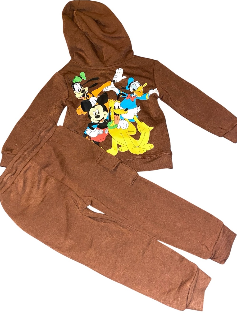 NWT - Boys Brown Disney Character Hoodie & Joggers Set - 3T